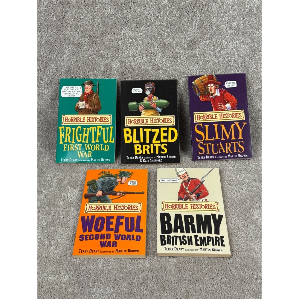 Horrible Histories 5 Book Set Terry Deary Martin Brown Scholastic Paperback Lot